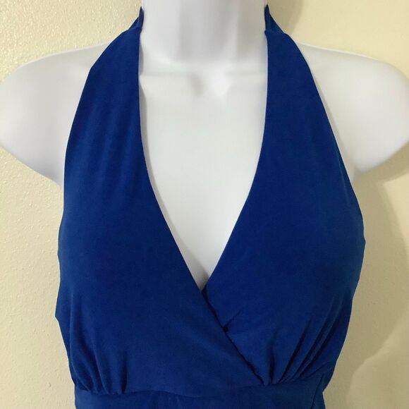 Vintage Y2K Blue McBling Bohemian Hippie Festival Beachy Lace Halter Top Small - Picture 2 of 11